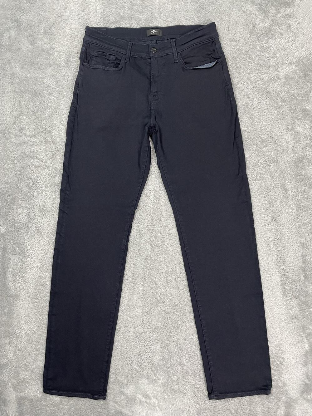 7 For All Mankind Skinny Jeans Mens 33x34* Blue Slim Stretch Denim Dark Wash